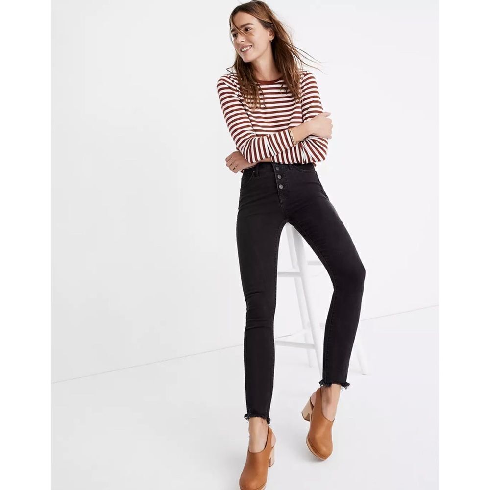 Madewell | 10” High-Rise Skinny Jeans with Distressed Hem, Size 23